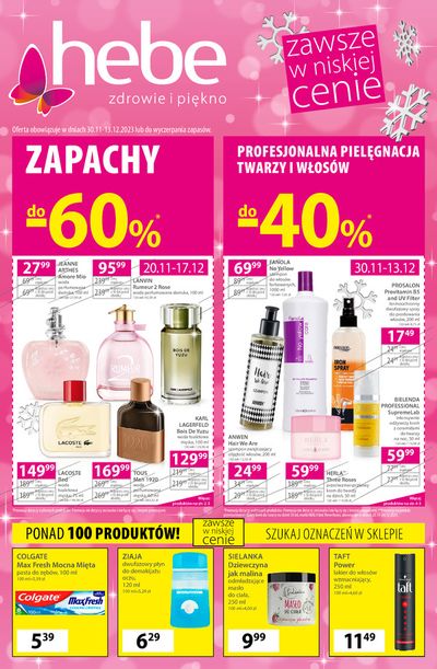 Promocje Perfumy i kosmetyki w Poznań | Oferta obowiązuje w dniach 30.11-13.12.2023  de Hebe | 30.11.2023 - 13.12.2023