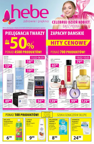 Promocje Perfumy i kosmetyki w Brzeg | Hebe gazetka de Hebe | 22.02.2024 - 6.03.2024