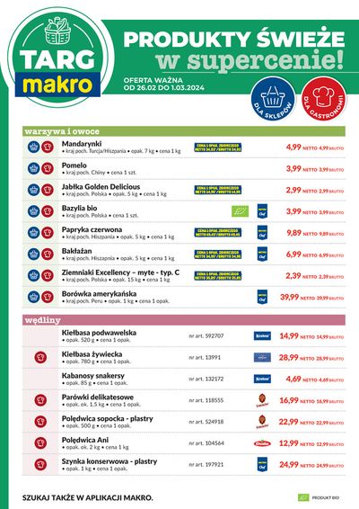 Katalog Makro w: Warszawa | Produkty świeże w super cenie ! | 26.02.2024 - 1.03.2024