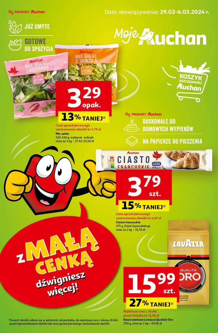 Katalog Auchan w: Warszawa | Gazetka z MAŁĄ CENKĄ dźwigniesz więcej! Moje Auchan | 29.02.2024 - 6.03.2024