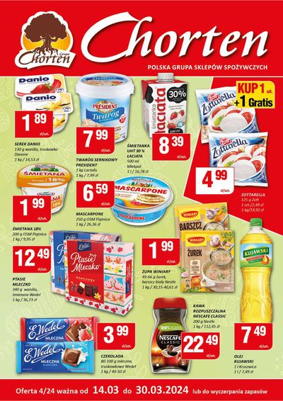 Promocje Supermarkety w Nieporęt | Chorten gazetka de Chorten | 15.03.2024 - 29.03.2024