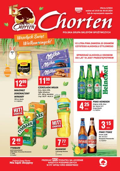 Promocje Supermarkety w Rawa Mazowiecka | Chorten gazetka de Chorten | 15.03.2024 - 29.03.2024