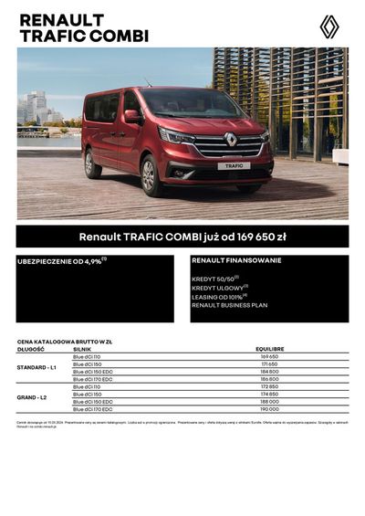 Promocje Samochody, motory i części samochodowe w Częstochowa | Renault Trafic Combi de Renault | 16.03.2024 - 16.03.2025