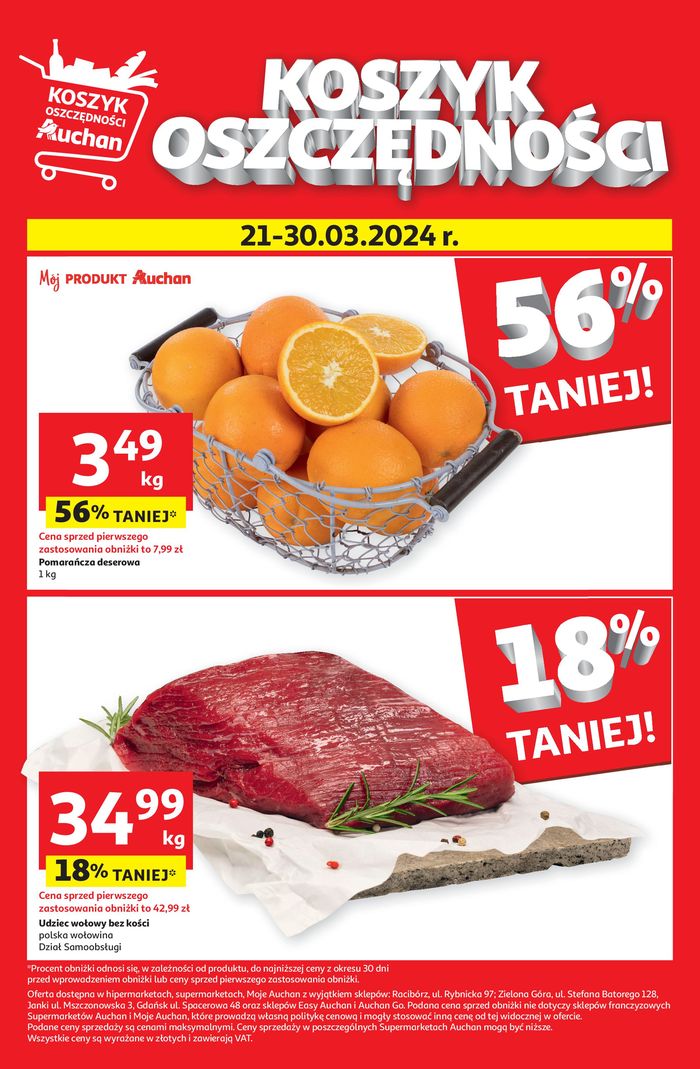 Katalog Auchan w: Oświęcim | Koszyk Oszczędności Auchan 21-30.03.2024 | 21.03.2024 - 30.03.2024