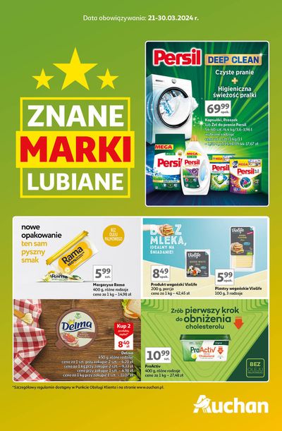 Promocje Supermarkety w Częstochowa | Gazetka Znane Marki Lubiane Hipermarket Auchan de Auchan | 21.03.2024 - 30.03.2024