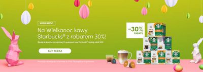 Promocje Restauracje i kawiarnie w Ełk | Na Wielkanoc kawy Starbucks z rabatem 30%! de Dolce Gusto | 20.03.2024 - 31.03.2024