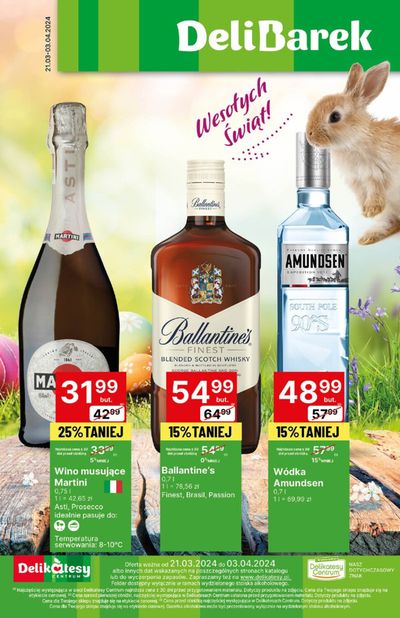 Promocje Supermarkety w Bartoszyce | Wesołych Świąt de Delikatesy Centrum | 21.03.2024 - 3.04.2024
