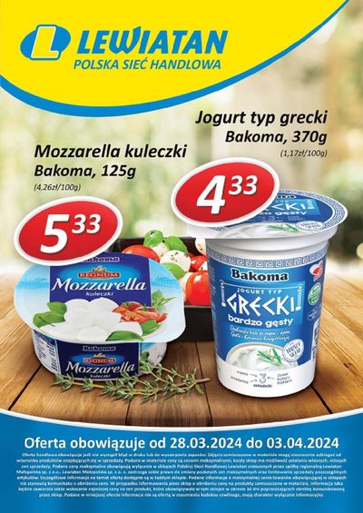 Promocje Supermarkety w Niepołomice | Lewiatan gazetka de Lewiatan | 27.03.2024 - 10.04.2024