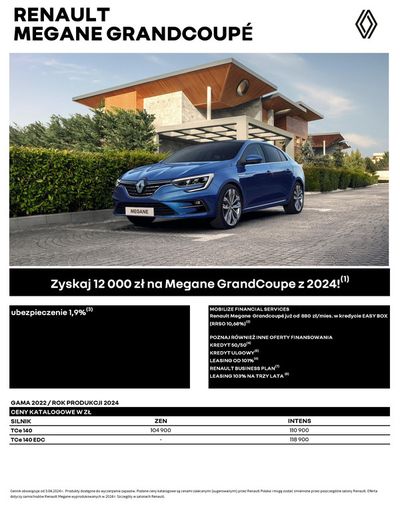 Promocje Samochody, motory i części samochodowe w Poznań | Renault Megane Grandcoupé de Renault | 5.04.2024 - 5.04.2025