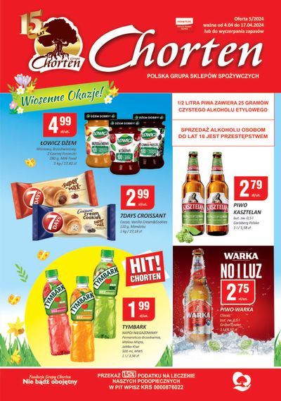Promocje Supermarkety w Żychlin | Chorten Gazetka do 17.04 ! de Chorten | 5.04.2024 - 19.04.2024