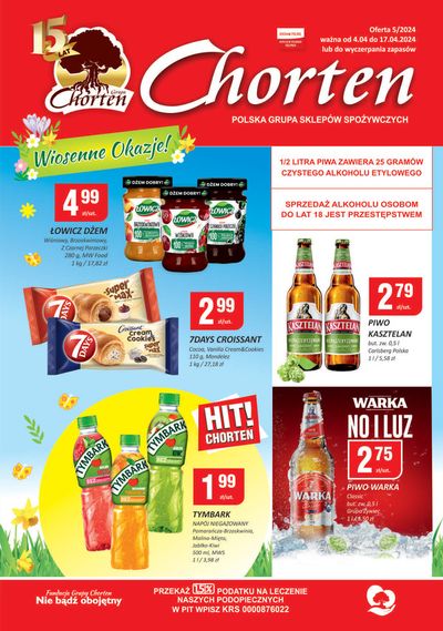 Promocje Supermarkety w Pisz | Oferta 5/24 ważna 4. do 17.04.2024 de Chorten | 5.04.2024 - 19.04.2024