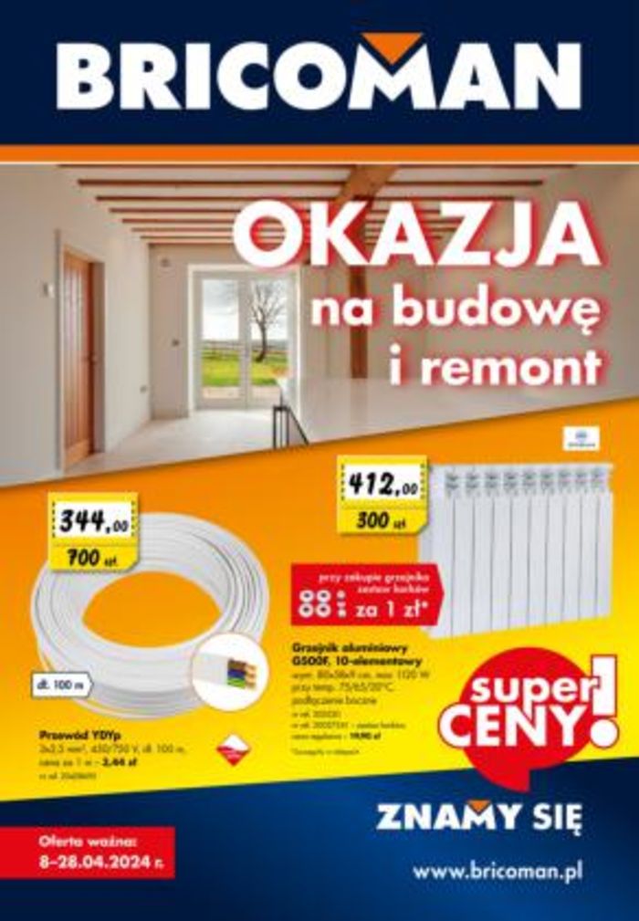 Katalog Bricoman w: Warszawa | Okazja na budowę i remont | 8.04.2024 - 28.04.2024