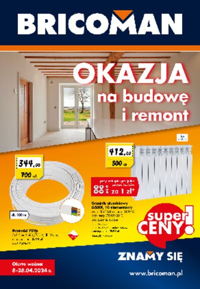 Promocje Budownictwo i ogród w Pruszcz Gdański | Okazja na budowę i remont de Bricoman | 8.04.2024 - 28.04.2024