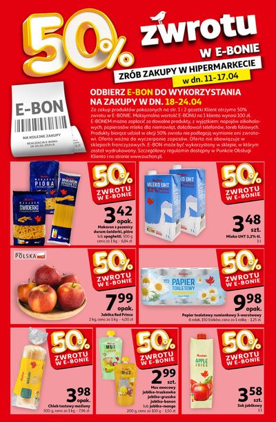 Katalog Auchan w: Szczecin | 50% zwrotu  | 11.04.2024 - 17.04.2024