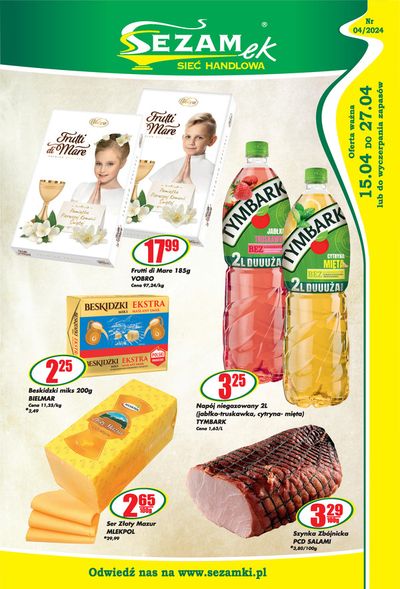 Promocje Supermarkety w Trzcinica (Pokarpackie) | Oferta ważna do 27.04  de Sezamek | 15.04.2024 - 27.04.2024