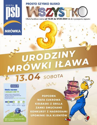 Promocje Budownictwo i ogród w Lubawa | Urodziny mrówki iława  de Mrówka | 12.04.2024 - 27.04.2024