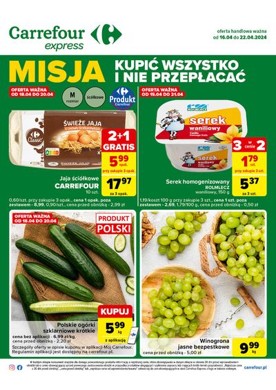 Promocje Supermarkety w Mława | Oferta handlowa ważna od 16.04 do 22.04.2024 de Carrefour Express | 15.04.2024 - 22.04.2024