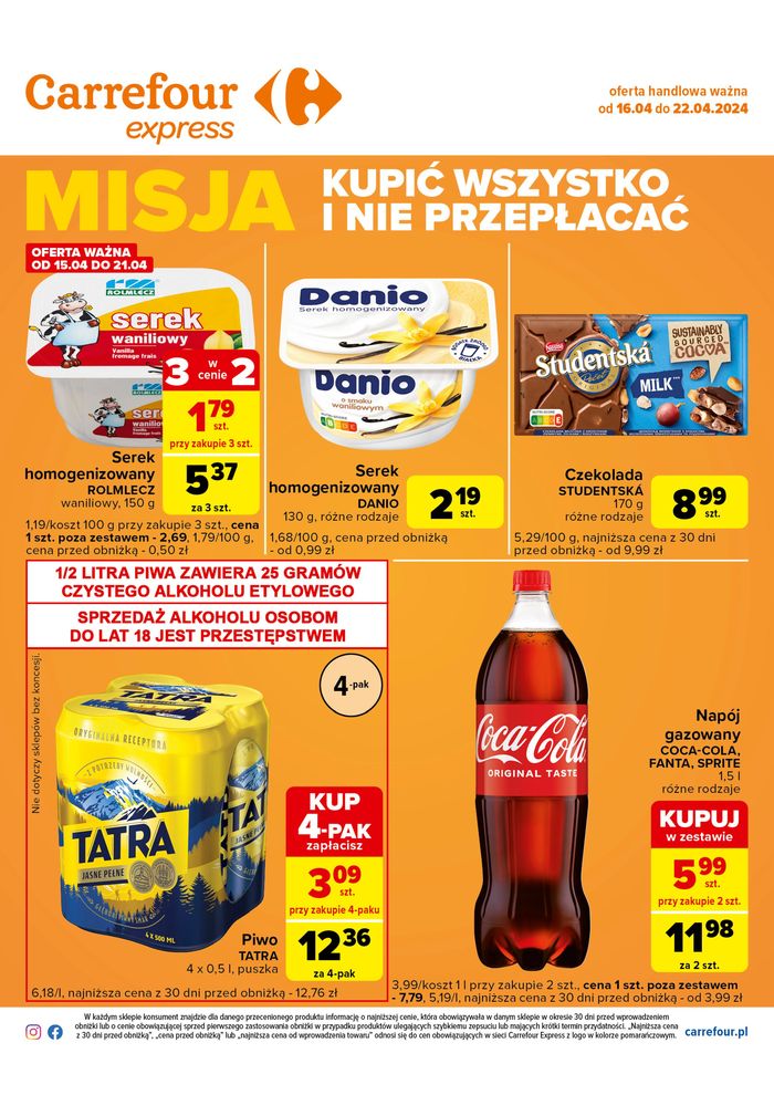 Katalog Carrefour Express w: Sopot | Oferta handlowa ważna od 16.04 do 22.04 | 15.04.2024 - 22.04.2024