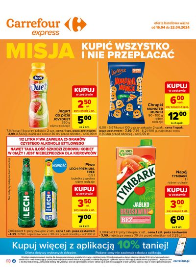 Promocje Supermarkety w Kraków | Oferta handlowa ważna od 16.04 do 22.04 de Carrefour Express | 15.04.2024 - 22.04.2024