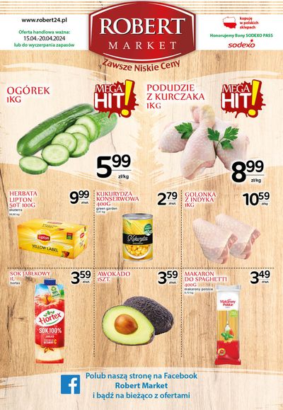 Promocje Supermarkety w Bodzentyn | Mega hit do 20.04  de Robert | 16.04.2024 - 30.04.2024