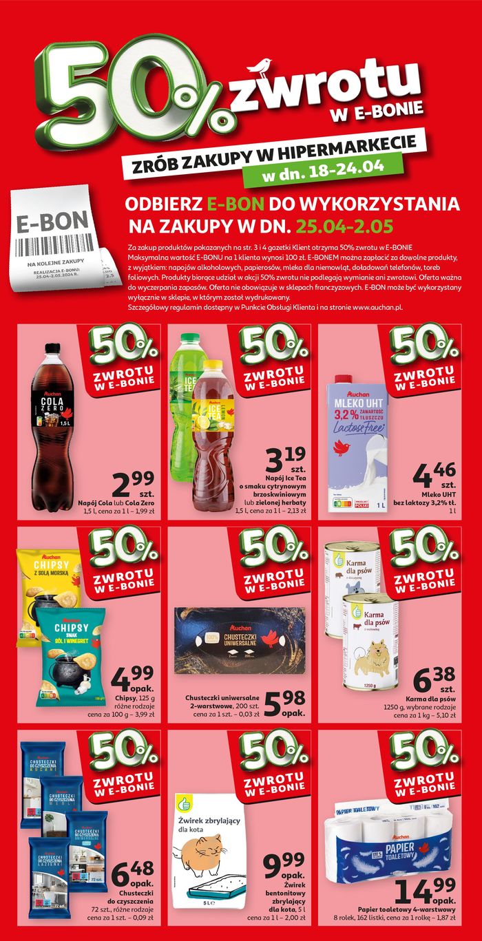 Katalog Auchan w: Rybnik | Oferta 50% zwrotu w e-bonie 18-24.04.2024 | 18.04.2024 - 24.04.2024