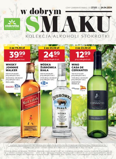 Promocje Supermarkety w Tarnów | Oferta alkoholowa de Stokrotka | 27.03.2024 - 24.04.2024