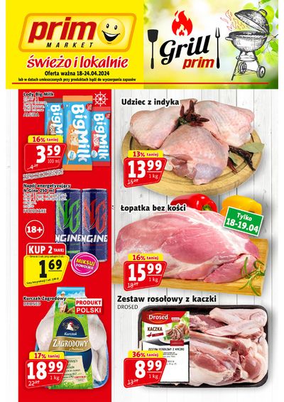 Promocje Supermarkety w Nowe Miasto Lubawskie | Grill prim  de Prim Market | 18.04.2024 - 24.04.2024