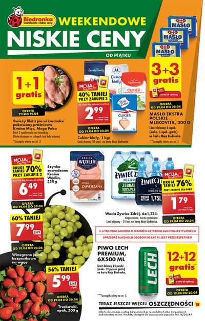 Promocje Supermarkety | Weekebdowe niskie ceny  de Biedronka | 19.04.2024 - 3.05.2024