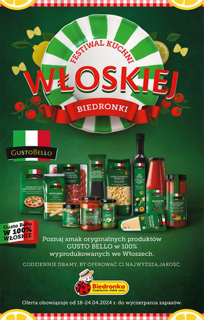 Katalog Biedronka w: Grudziądz | Festiwal kuchni Włoskiej Biedronki !!! | 19.04.2024 - 3.05.2024