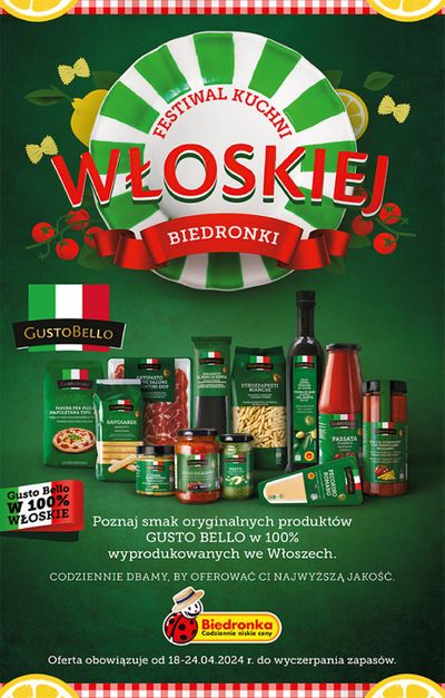 Katalog Biedronka | Festiwal kuchni Włoskiej Biedronki !!! | 19.04.2024 - 3.05.2024