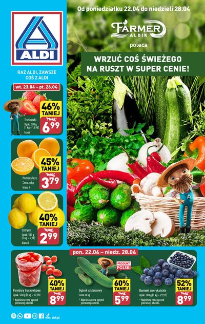 Promocje Supermarkety w Zielona Góra | Wrzuć coć swieźego na ruszt w super cenie ! de Aldi | 22.04.2024 - 6.05.2024