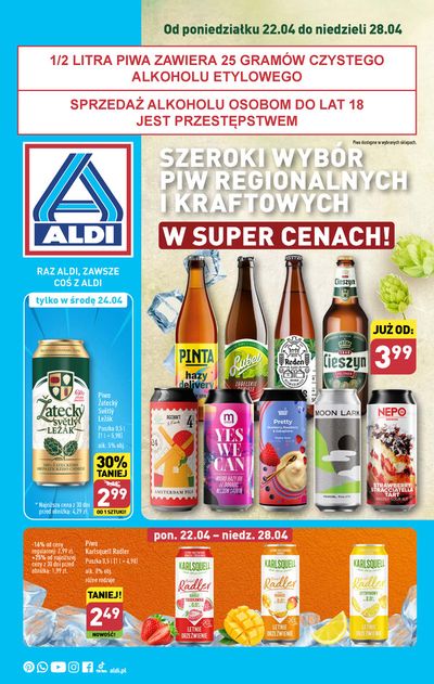 Katalog Aldi w: Opoczno | Szeroki i wybór piw regionalnych i kraftowych ! | 22.04.2024 - 6.05.2024
