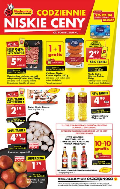 Promocje Supermarkety w Wrocław | Codziennie niskie ceny ! de Biedronka | 22.04.2024 - 6.05.2024