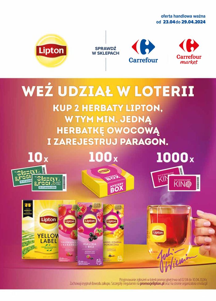 Katalog Carrefour Market w: Warszawa | Gazetka Herbaty Lipton | 22.04.2024 - 29.04.2024