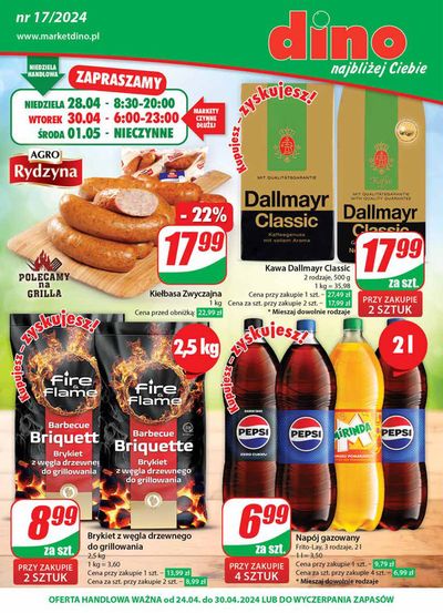 Promocje Supermarkety w Tarnowo Podgórne | Dino Gazetka 17 / 2024 de Dino | 24.04.2024 - 30.04.2024