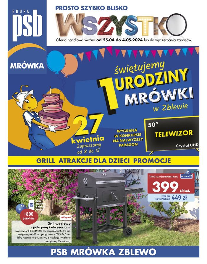 Katalog Mrówka w: Zblewo | Grill atrakcje dla dzieci promocje ! | 25.04.2024 - 4.05.2024