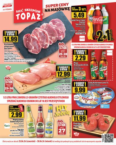 Promocje Supermarkety w Mińsk Mazowiecki | Topaz gazetka de Topaz | 25.04.2024 - 30.04.2024