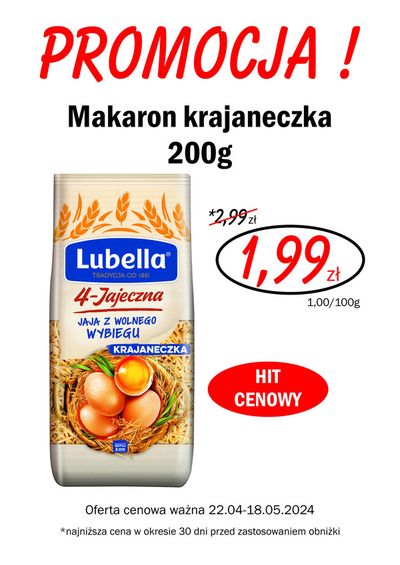 Promocje Supermarkety w Kraków | Makaron Lubella- Krajaneczka! de Jubilat | 25.04.2024 - 9.05.2024