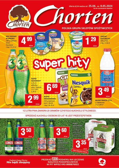 Promocje Supermarkety w Podkowa Leśna | Super hity !!! de Chorten | 26.04.2024 - 10.05.2024