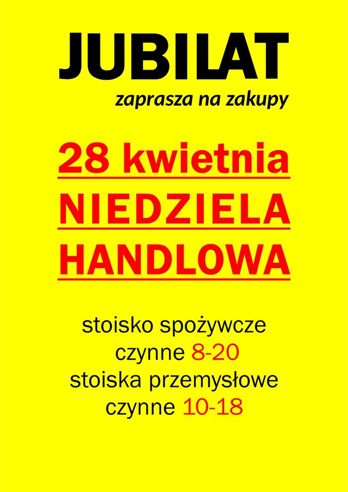 Katalog Jubilat w: Kraków | NIEDZIELA HANDLOWA | 27.04.2024 - 11.05.2024