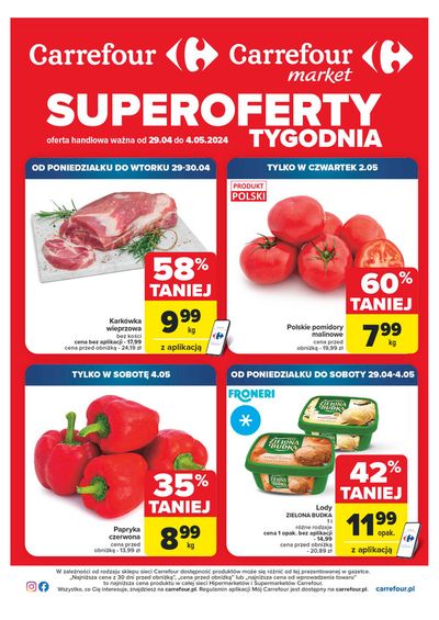 Promocje Supermarkety w Wolbórz | Gazetka Superoferty tygodnia de Carrefour | 28.04.2024 - 4.05.2024