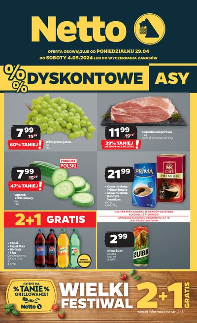 Promocje Supermarkety w Iłowa | Netto gazetka de Netto | 28.04.2024 - 4.05.2024