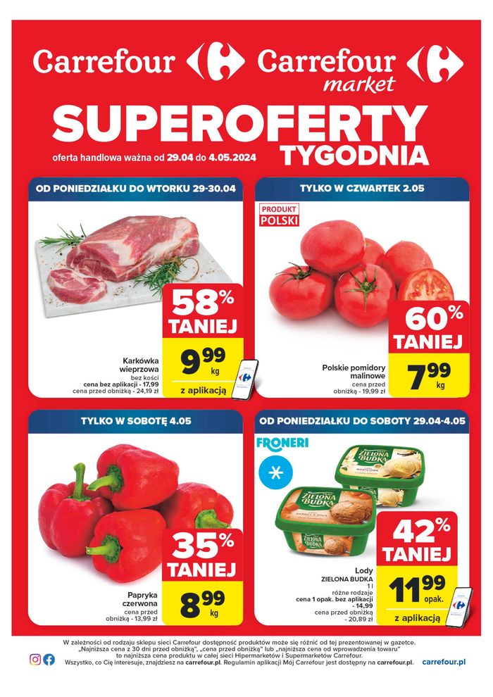 Katalog Carrefour Market w: Rabka-Zdrój | Gazetka Superoferty tygodnia | 28.04.2024 - 4.05.2024