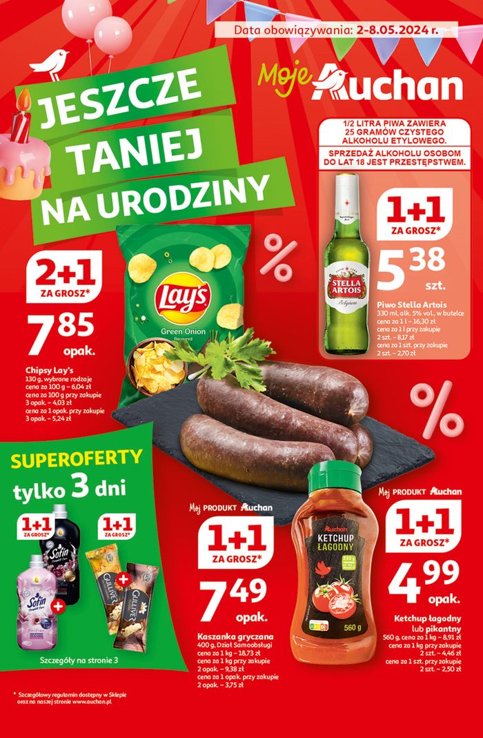 Katalog Auchan w: Warszawa | Gazetka Jeszcze taniej na urodziny  | 2.05.2024 - 8.05.2024