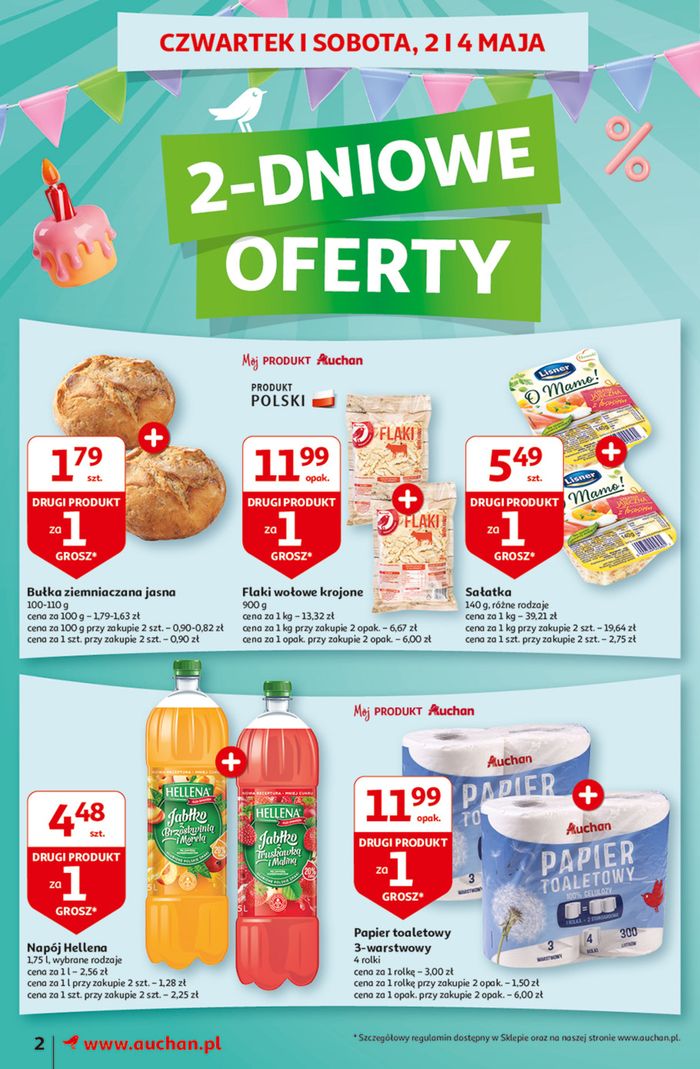 Katalog Auchan w: Sobótka | Gazetka Jeszcze taniej na urodziny  | 2.05.2024 - 8.05.2024