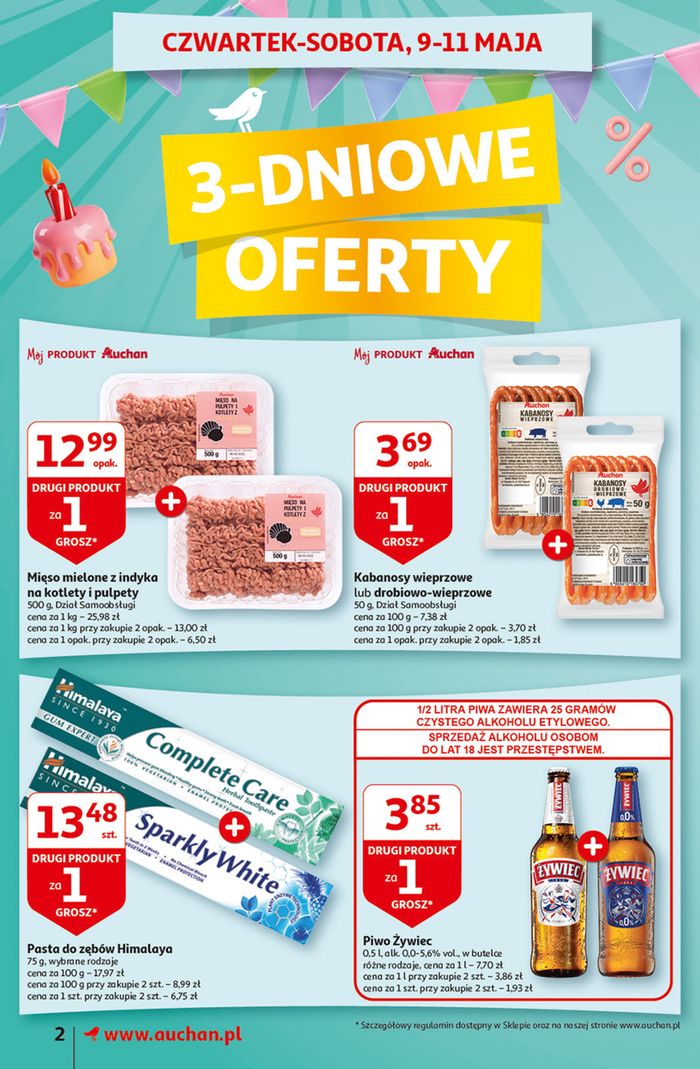 Katalog Auchan w: Niechobrz | Gazetka Jeszcze taniej na urodziny Supermarket Auchan | 9.05.2024 - 15.05.2024