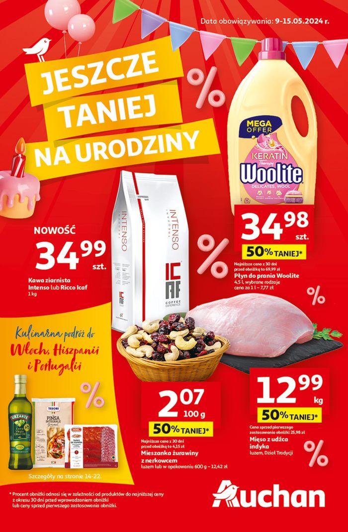 Katalog Auchan w: Krasne (Podkarpackie) | Gazetka Jeszcze taniej na urodziny Hipermarket Auchan | 9.05.2024 - 15.05.2024