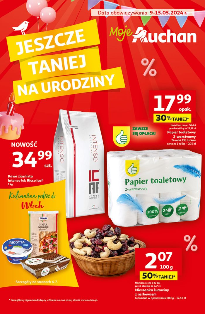 Katalog Auchan w: Katowice | Gazetka Jeszcze taniej na urodziny Moje Auchan | 9.05.2024 - 15.05.2024