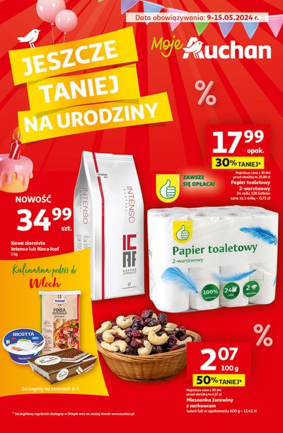 Katalog Auchan w: Sosnowiec | Gazetka Jeszcze taniej na urodziny Moje Auchan | 9.05.2024 - 15.05.2024