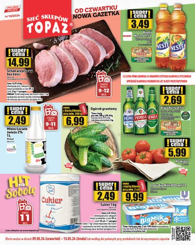 Promocje Supermarkety w Kałuszyn | Oferta ważna w dniach 09.05.24 -15.05.24  de Topaz | 9.05.2024 - 15.05.2024
